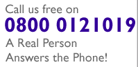 Call us free on 0800 0121019